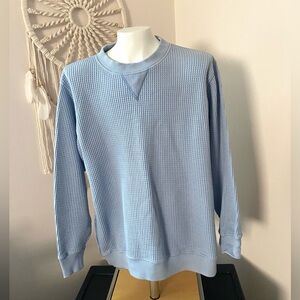 Aerie Blue Waffle Knit Crewneck Sweatshirt